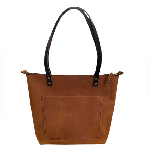 Portland Leather Zipper Tote Bag in Dakota Size Medium NWOT